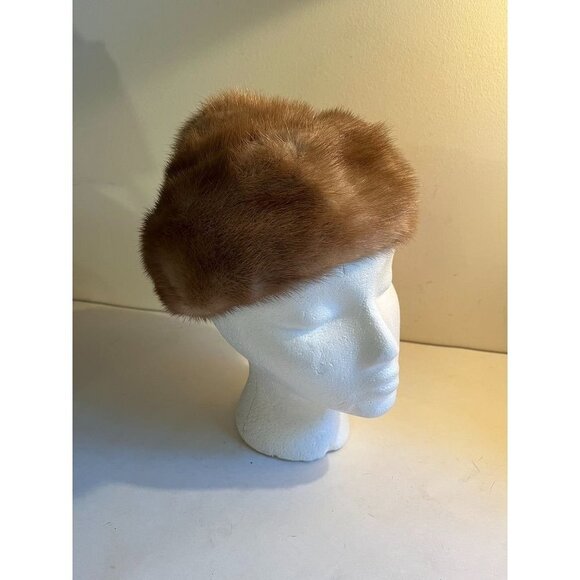 Vintage Union Made Womens Mink Hat Light Brown main image 7